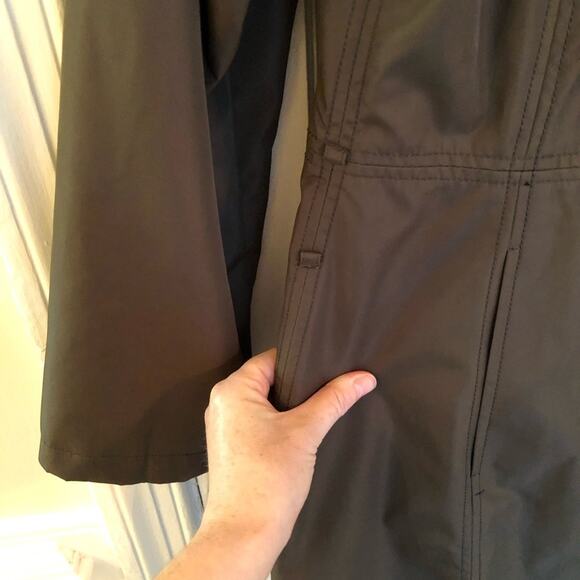 Jane Post Army Green Hooded Rain and Trench Coat - Picture 7 of 7